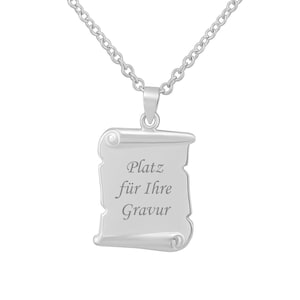 Personalized necklace with engraving 925 Sterling Silver parchment scroll pendant personalized gifts for women