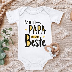 Babyrompertje &quot;Mijn vader is de beste&quot; spreukcadeau voor vader voor zijn verjaardag Vaderdag voor peuter korte mouw biologisch katoen