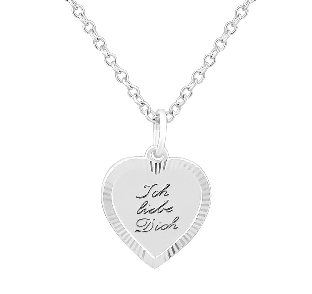 Collana Donna Personalizzata Con Ciondolo Cuore - Argento 925 Inciso 'Mamma Ti Voglio Bene'
