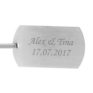 Personalized Necklace with Engraving Dog Tag Stainless Steel Pendant in Silver Personalized Gifts