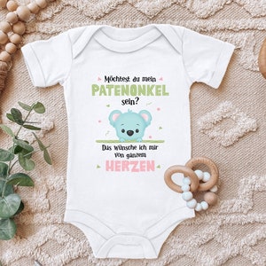 Baby Body &quot;Would you like to be my godfather?&quot; Question to the godfather for toddler short sleeve organic cotton