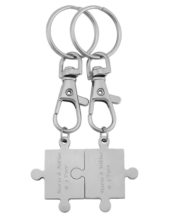 Llaveros Pareja Llavero Corazón De Acero Inoxidable - ¡Personalízalo Con Foto Y Texto Grabado! Ideal Para Parejas Llavero Acero Inoxidable Foto Texto Grabado