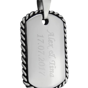 Personalized Necklace with Engraving Dog Tag Stainless Steel in Silver Personalized Gifts Christmas Gift