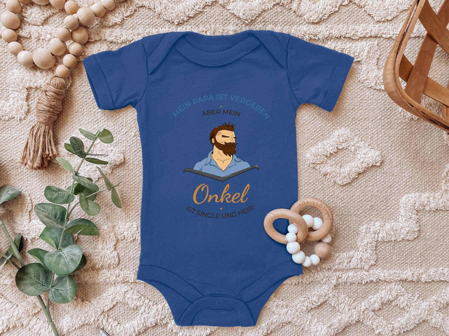 Baby Body "Mein Papa ist vergeben, aber mein Onkel ist Single und Heiß!" Lustiges Geschenk an Neffen oder Nichte vom Onkel Bio Baumwolle