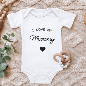 Baby Body &quot;I love my Mommy, I love my Mama&quot; saying gift for birth for birthday for the mother for toddler short sleeve cotton