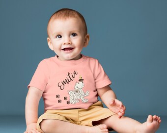 Baby t-shirt 0-36 months with print t-shirts with saying "with dog heart paws" t-shirt for toddler 0, 1, 2, 3 years