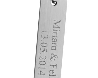 Personalisierte Kette mit Gravur aus Edelstahl in Silber mit individuellem Text besondere personalisierte Geschenke