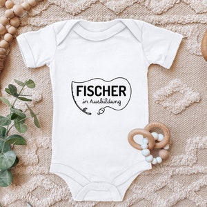 Baby Bodysuit "Fisherman in Training, Little Angler" Birthday Gift for Fishing Offspring for Toddler Short Sleeve Organic Cotton