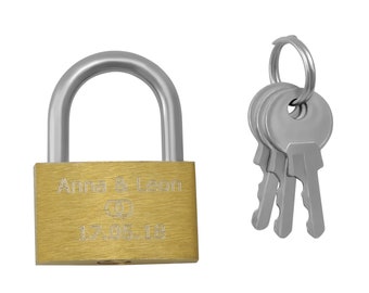 Lucchetto D'Amore Personalizzabile - 40 Mm, Per Anniversari, San Valentino, Matrimoni, Con Incisione - copertina