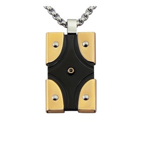 Personalized necklace with engraving made of stainless steel in black/gold Dog Tag personalized gifts for friends