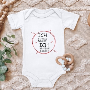 Baby Body &quot;I&#39;m not screaming, I&#39;m ordering food&quot; funny saying as a gift for the birth of a toddler short sleeve organic cotton