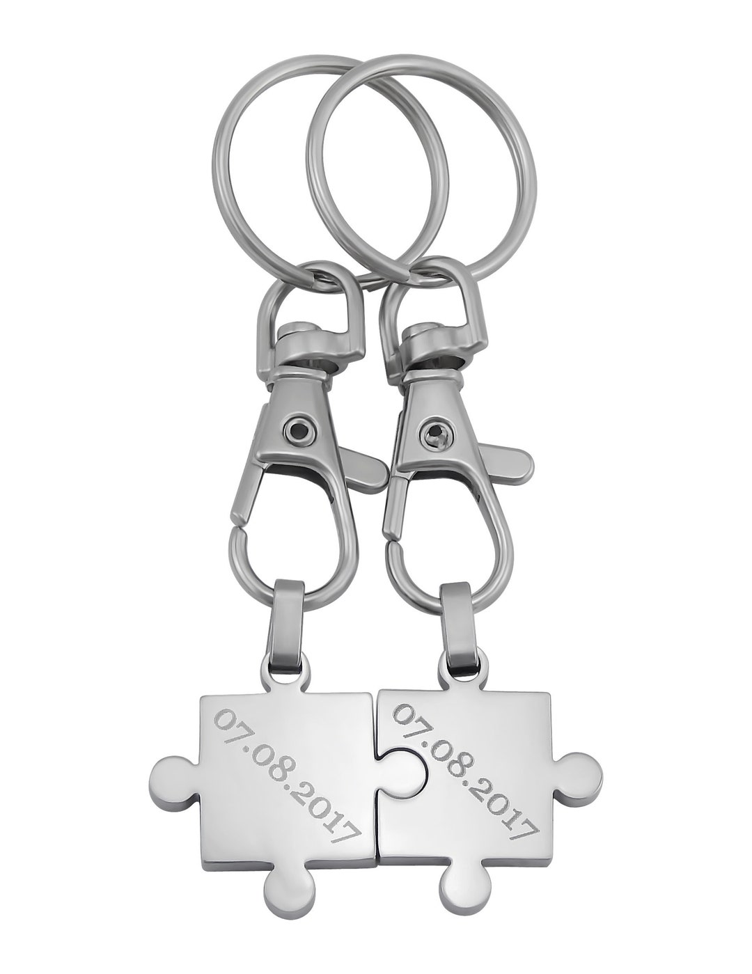 Personalized Keychains With Engraving Puzzle Stainless Steel Etsy UK