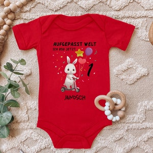 Baby Body &quot;For the first birthday with desired name Personalized&quot; saying gift for birth for birthday for toddler short sleeve cotton