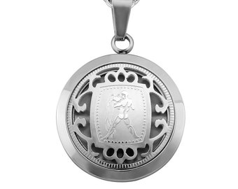 Personalisierte Kette mit Gravur Sternzeichen Wassermann aus Edelstahl personalisierte Geschenke  für Männer Frauen