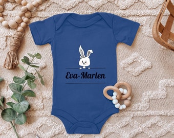 Baby bodysuit "Little bunny girl, personalized with desired name" saying gift for a birth birthday for toddler short sleeve organic cotton