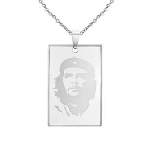 Personalized Necklace with Engraving Dog Tag Che Guevara Freedom Stainless Steel Pendant Silver Personalized Gifts
