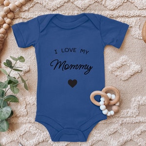 Baby Body &quot;I love my Mommy, I love my Mama&quot; saying gift for birth for birthday for the mother for toddler short sleeve cotton