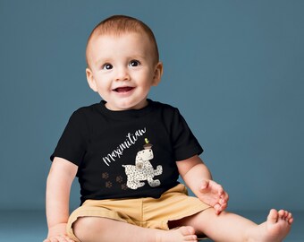 Baby t-shirt 0-36 months with print t-shirts with saying "with dog heart paws" t-shirt for toddler 0, 1, 2, 3 years