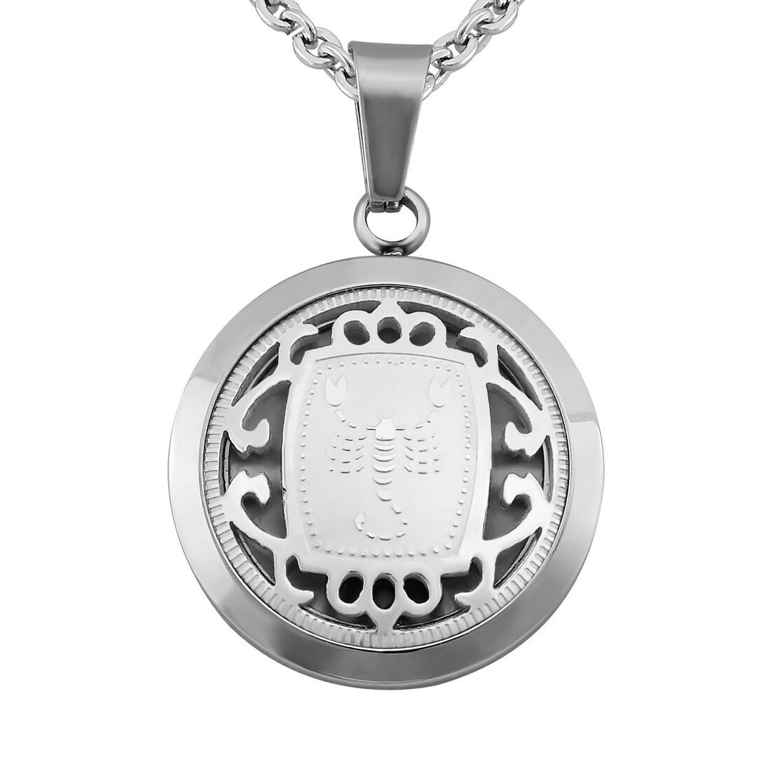 Personalized Necklace With Engraving Zodiac Sign Scorpio Etsy