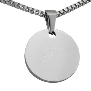 Personalized necklace with engraving in silver made of stainless steel circle pendant personalized gifts