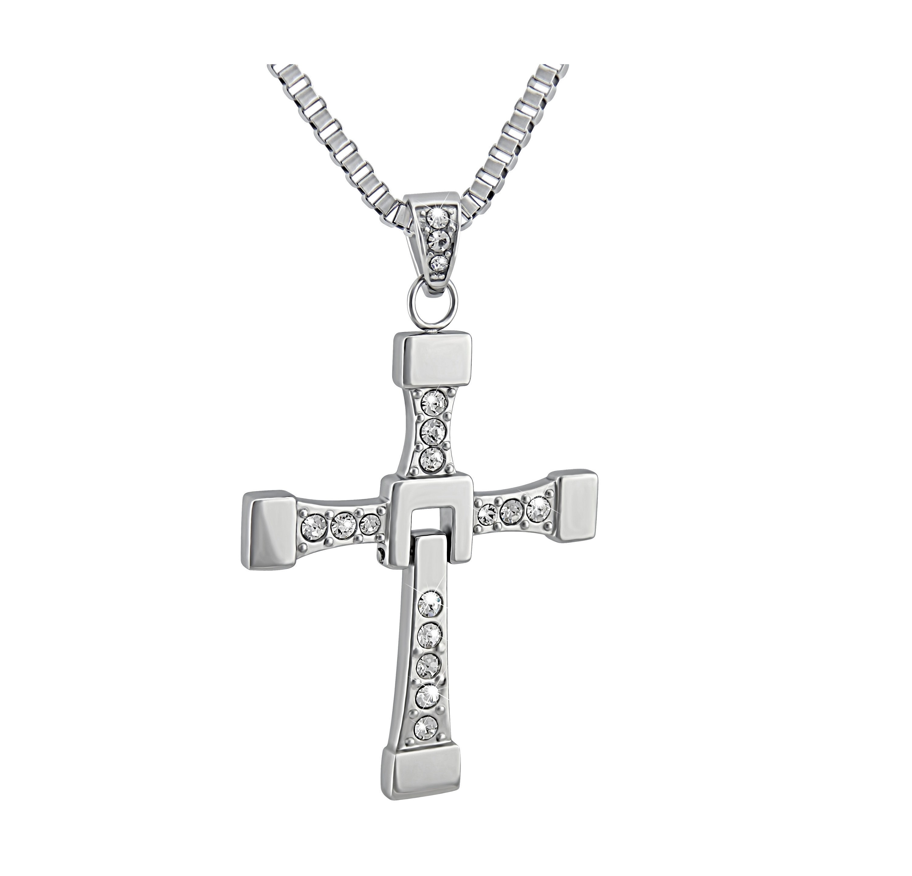 Buy MENS SILVER CROSS Necklace Pendant Fast Furious Dominic Toretto Chain  Online in India - Etsy