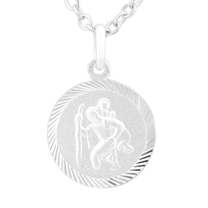 Collier personnalisé avec gravure pendentif en argent sterling 925 Saint Christophe cadeaux personnalisés
