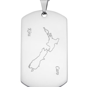 Gepersonaliseerde ketting met gravure Nieuw-Zeeland Dog Tag Dog Tag RVS Gepersonaliseerde geschenken