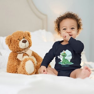 Baby Body "Dinosaur, Dino personalized with desired name" gift for dino fans for birthday organic cotton