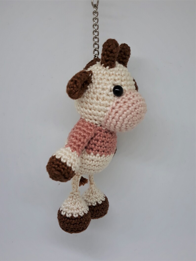 Crochet pattern keychain cute fancy cow. Crochet your own Etsy