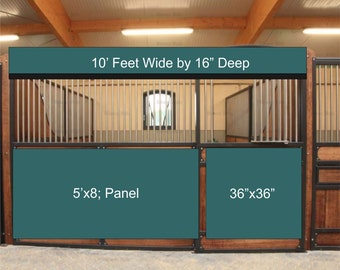 Economy Horse Stall Drape Set: 10ft Valance, 5x8 Panel