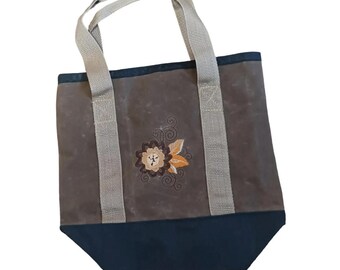 Brown Wax Canvas Tote Bag