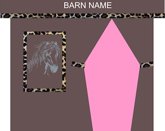 Horse Stall Wall Drape Set in Leopard Trims