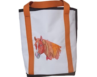 Embroidered Horse Tote Bag