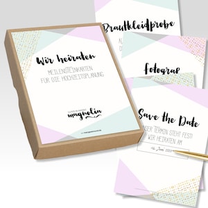Meilensteinkarten Hochzeit, Hochzeitsplaner Meilensteine, Meilensteinkarten in Geschenkbox, Erinnerungsbox Hochzeit, Hochzeitsplanung
