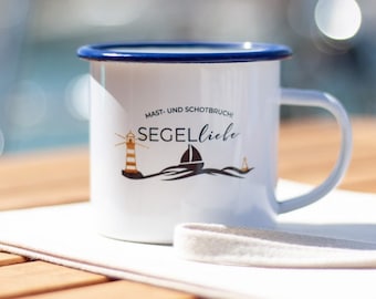 Emaille-Tasse "SEGELliebe" als Geschenk zum Segeln