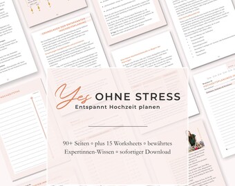 Hochzeitsplaner eBook "Yes ohne Stress" mit Strategien und Checklisten zur entspannten Hochzeitsplanung und stressfreien Hochzeitsfeier