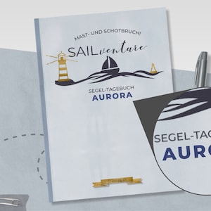 Segel-Tagebuch als Geschenk für Segler, Reisetagebuch zum Segeln - personalisierbar mit Name oder Bootsname