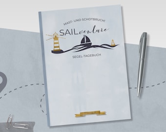 Segel-Tagebuch als Geschenk für Segler, Reisetagebuch zum Segeln