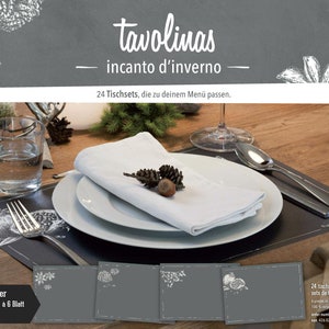 Placemat paper-Tavolinas-Christmas-Christmas-stylish table decoration-slate-mediterranean-24-sheets-individually writable-celebrate-festive image 1