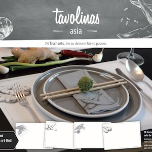 Tischset Papier-Tavolinas-Asia-stilvolle Tischdeco-weiß-24-Blatt-individuel beschriftbar-Hochzeit-Party-feiern-festlich Bild 1