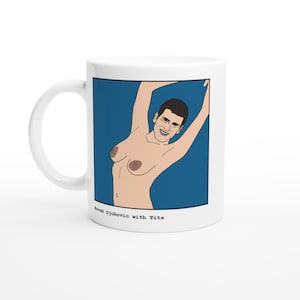 Novak Djokovic met tietenmok | Grappig cadeau voor tennisfans | Wimbledon | Grand Slam-mok | Geen sportkunst