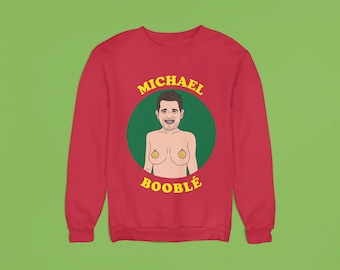 Michael Booblé Funny Christmas Jumper - Unisex | Offensive Ugly Christmas Sweater For Men and Women | Christmas Jumper Day Party Outfit