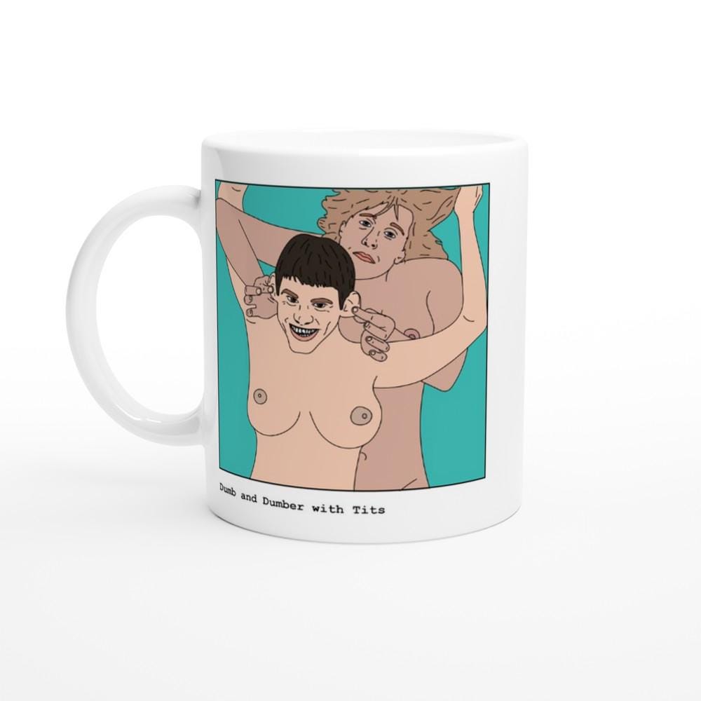 Dumb and Dumber with Tits Mug | Funny Gift for Jim Carrey Jeff Daniels Fans | Lloyd & Harry