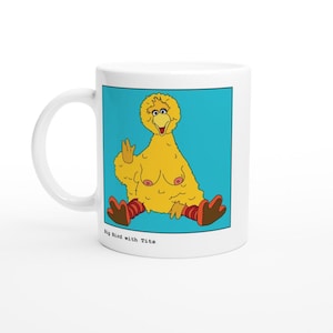 Mug gros oiseau aux seins | Cadeau amusant pour les fans de grands oiseaux new-yorkais | Cadeau grossier secret du père Noël