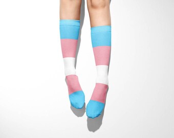 Trans Flag Socks - Unisex | Trans Pride | LGBTQ+ Gift | FTM MTF | Cute Socks | Transgender Rights | Cool Socks | Trans Feminism