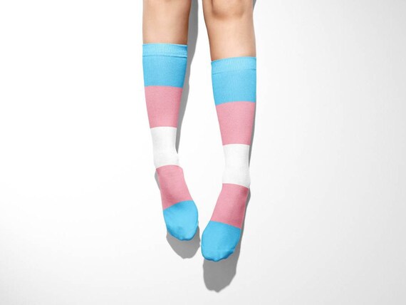Trans Flag Socks Unisex Trans Pride 