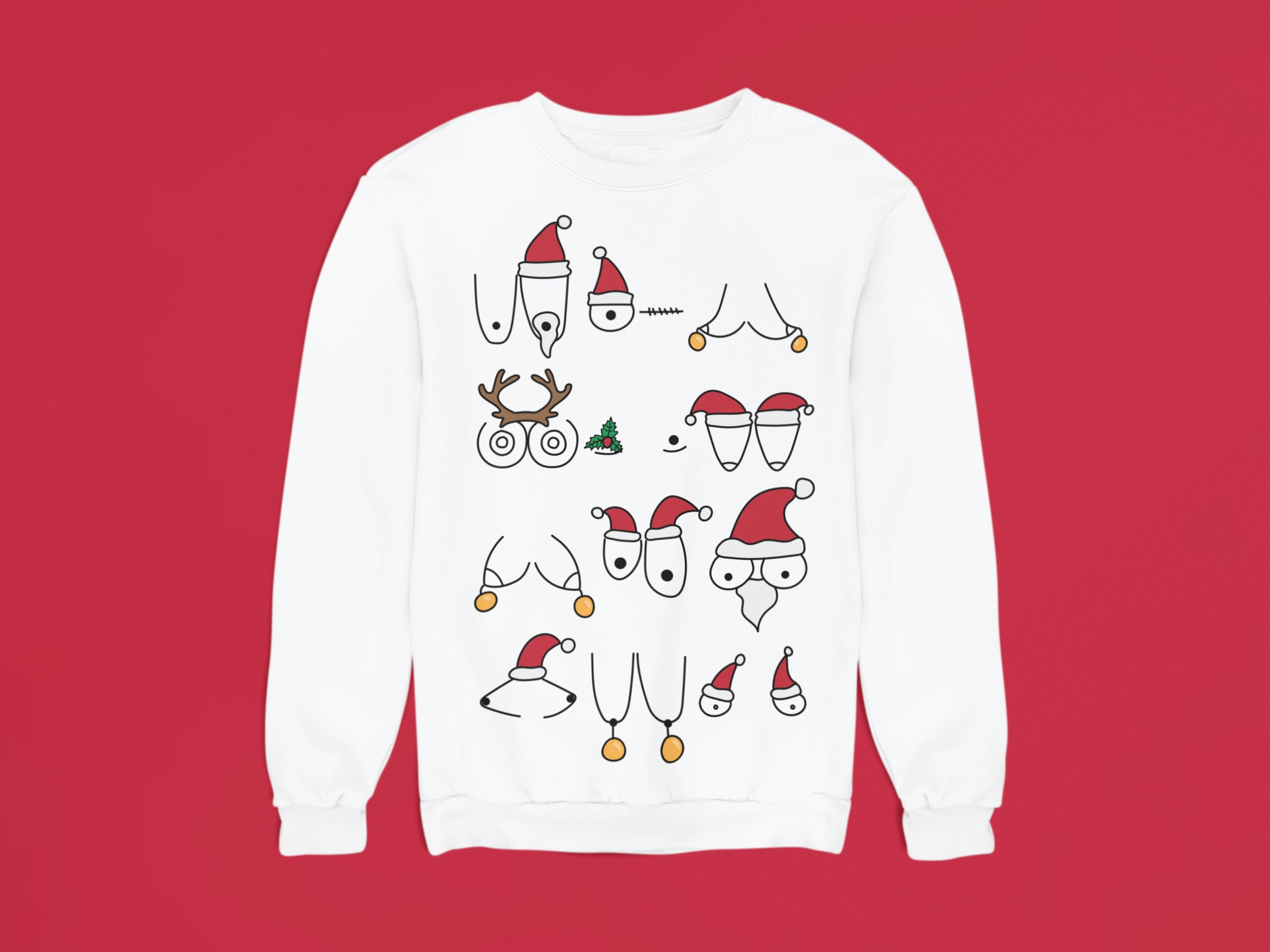 Christmas Boobie Jumper Unisex Ugly Christmas Jumper Day Etsy UK