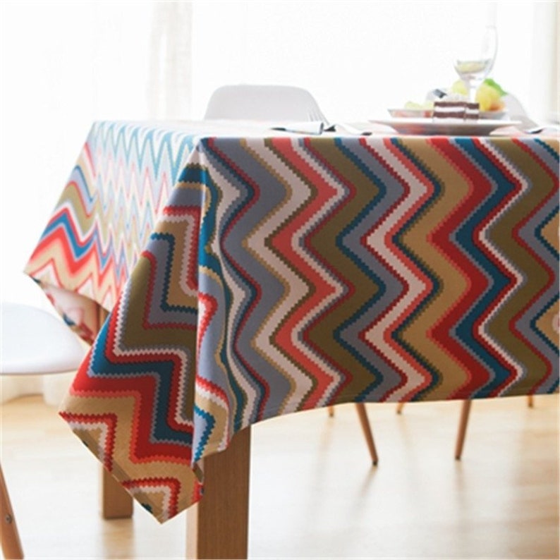Mexican Tablecloth Mexican Table Runner Mexican Serape Mexican Fabric Mexican Decor Mexican Embroidered Mexican Blanket Stripe Tablecloth