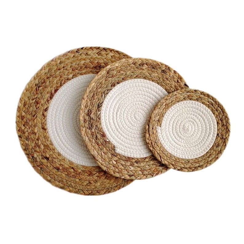 Jute Rope Placemats,Round Placemats,Cotton Coil Rope Placemat,Jute