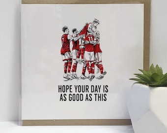 Arsenal Football Club | Greetings Card & Print | Team celebration illustration | Birthday | Anniversary | Saka | Martinelli